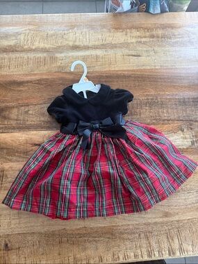 Little Me Black Velour Baby Outfit